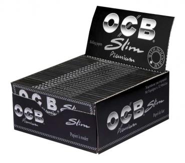 OCB Slim Premium Long schwarz Papers 50 Heftchen a 32Blatt 109x44mm "DNP Preis"